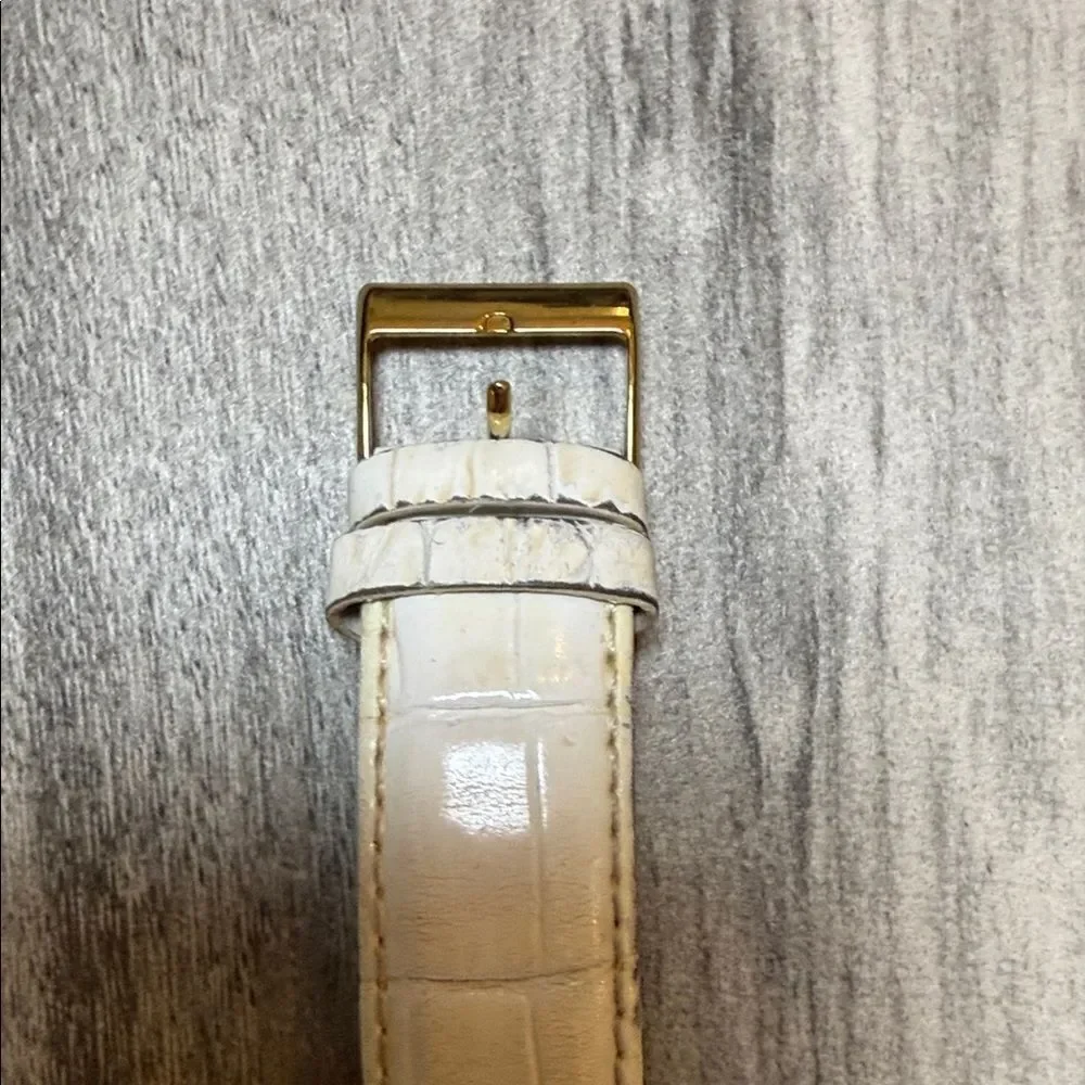 Vintage Guess Gold Watch with White Strap